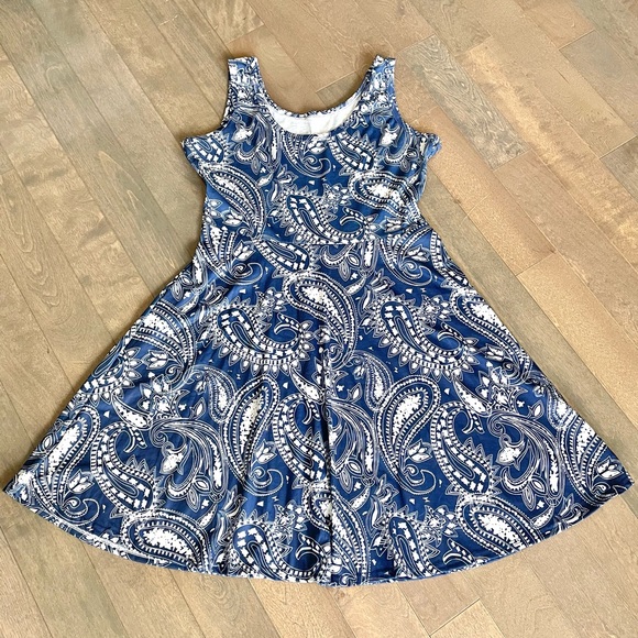 SALE! Paisley Blue and White Dress! - Picture 1 of 5